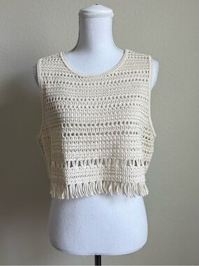 H&M Crochet Crop Tank Top - Cream